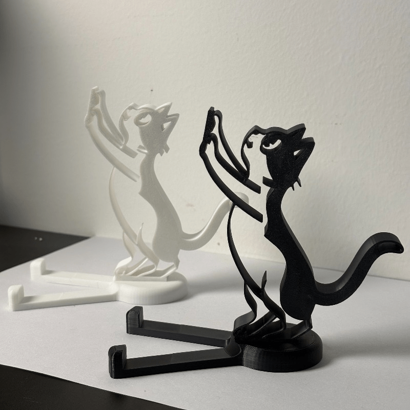 Useful Tablet Accessories - Abstrakter Hohllinien-Katzen-Handyständer Minimalistischer Kätzchen-förmiger Schreibtisch-Tablet-Halter Niedliche